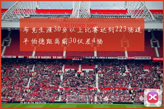 布克生涯30分以上比赛达到223场追平伯德距离前30仅差4场